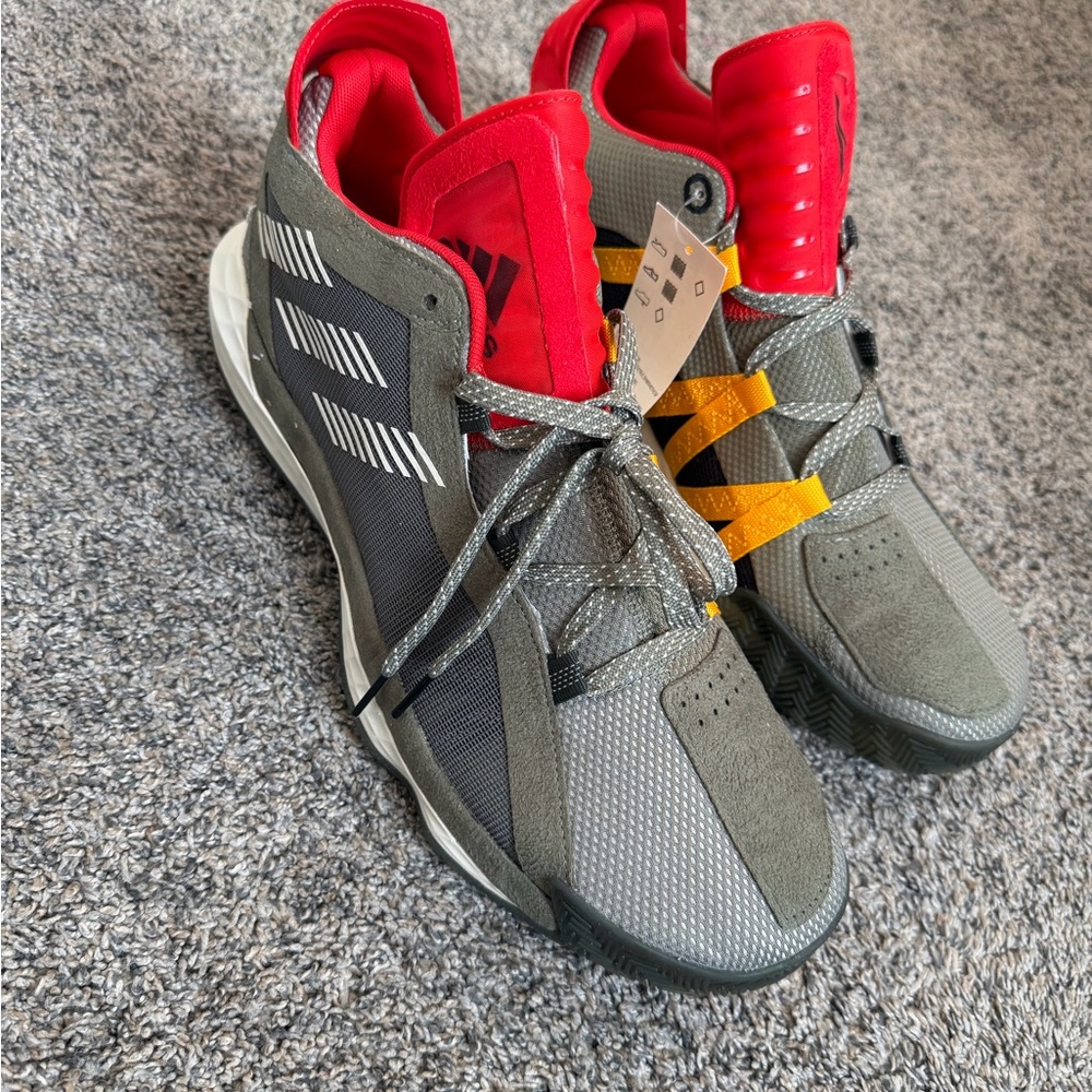 Adidas Men's Red and Gray Athletic Shoes